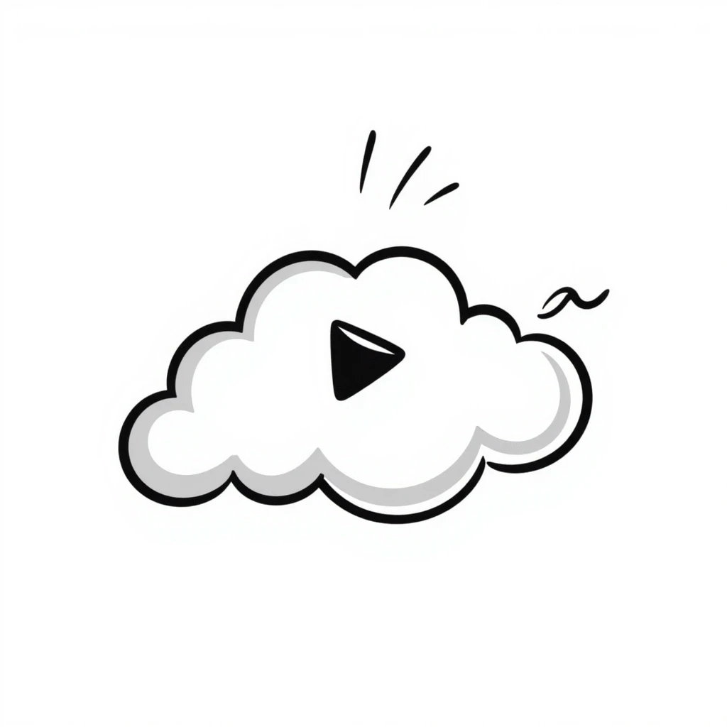 A cloud with a YouTube play button symbol inside it, representing views on YouTube emoji