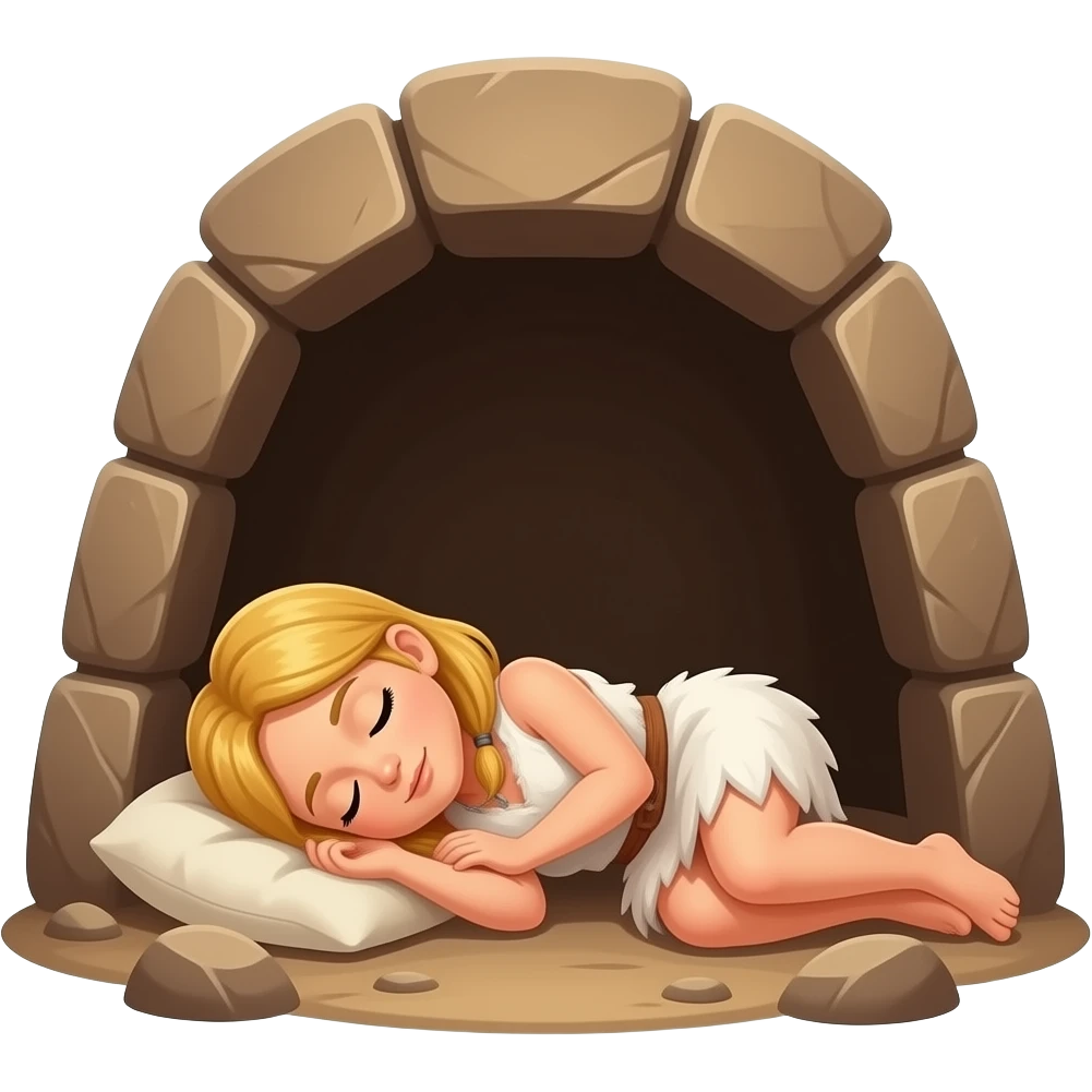 blonde cavewoman sleep emoji