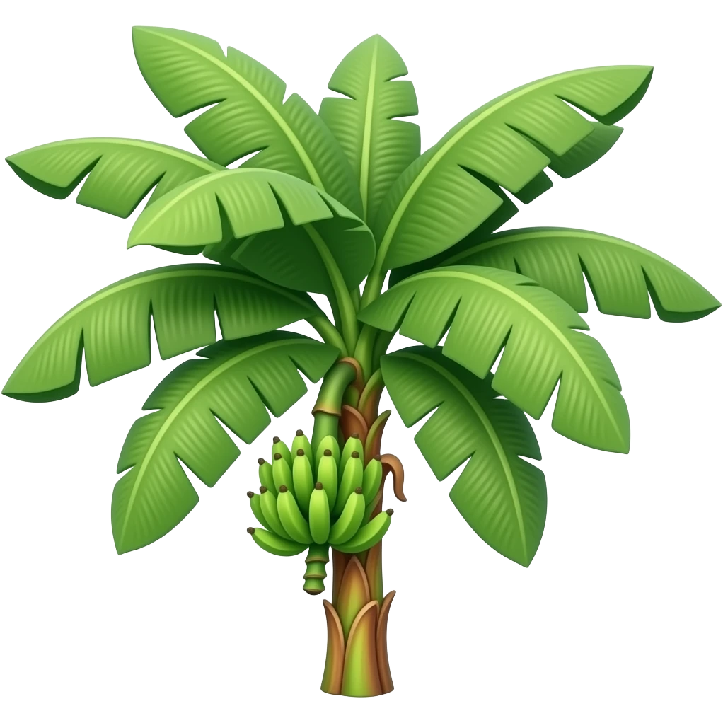 Banana tree video  but leave are on working and no banana on tree emoji