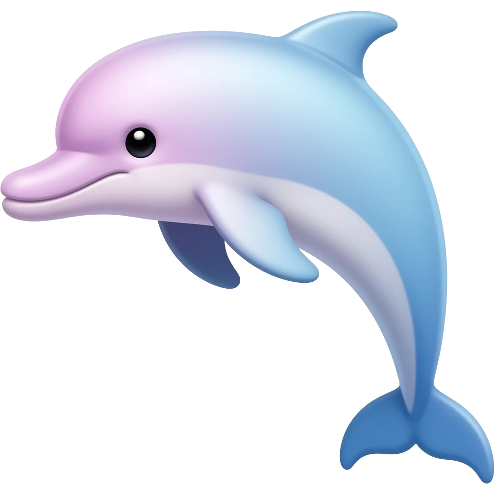 voglio un delfino rosa con delle sfumature di azzurro emoji