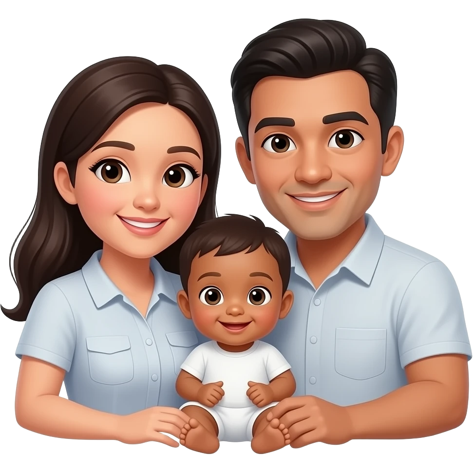 Filipina with white man around mixed baby emoji