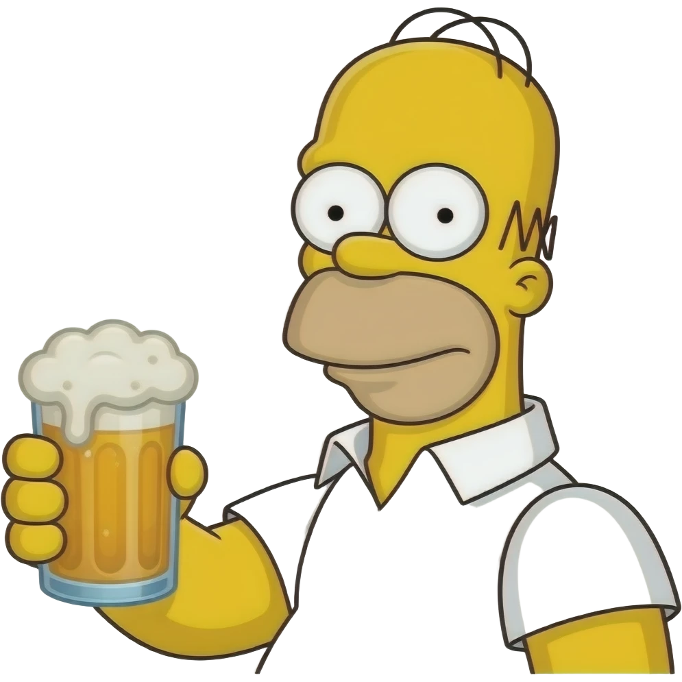 Homer simpsons with beer emoji