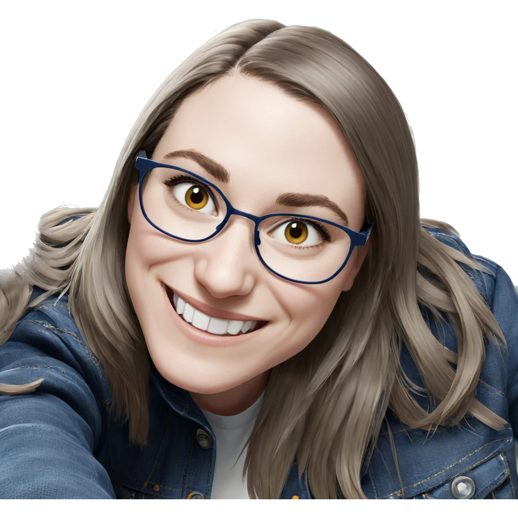 girl smiling in denim jacket emoji