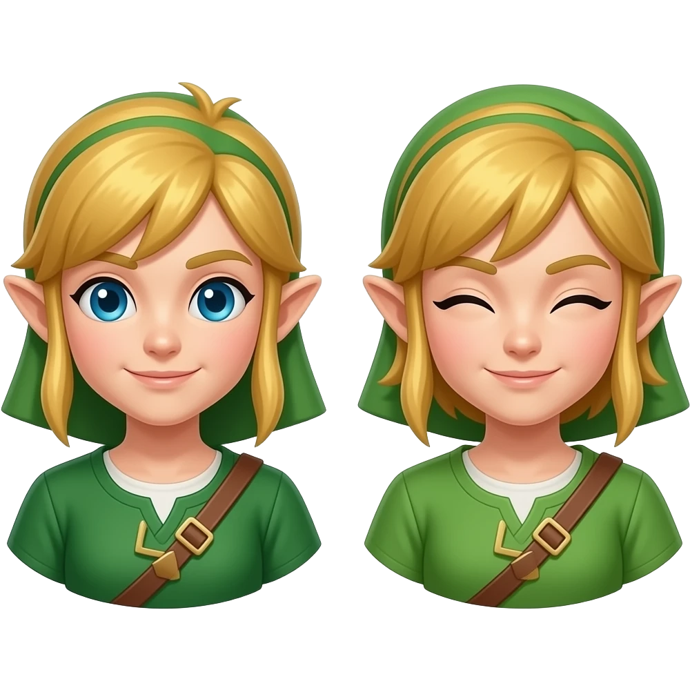 Link, Zelda zwinkern, grübe kleidung emoji