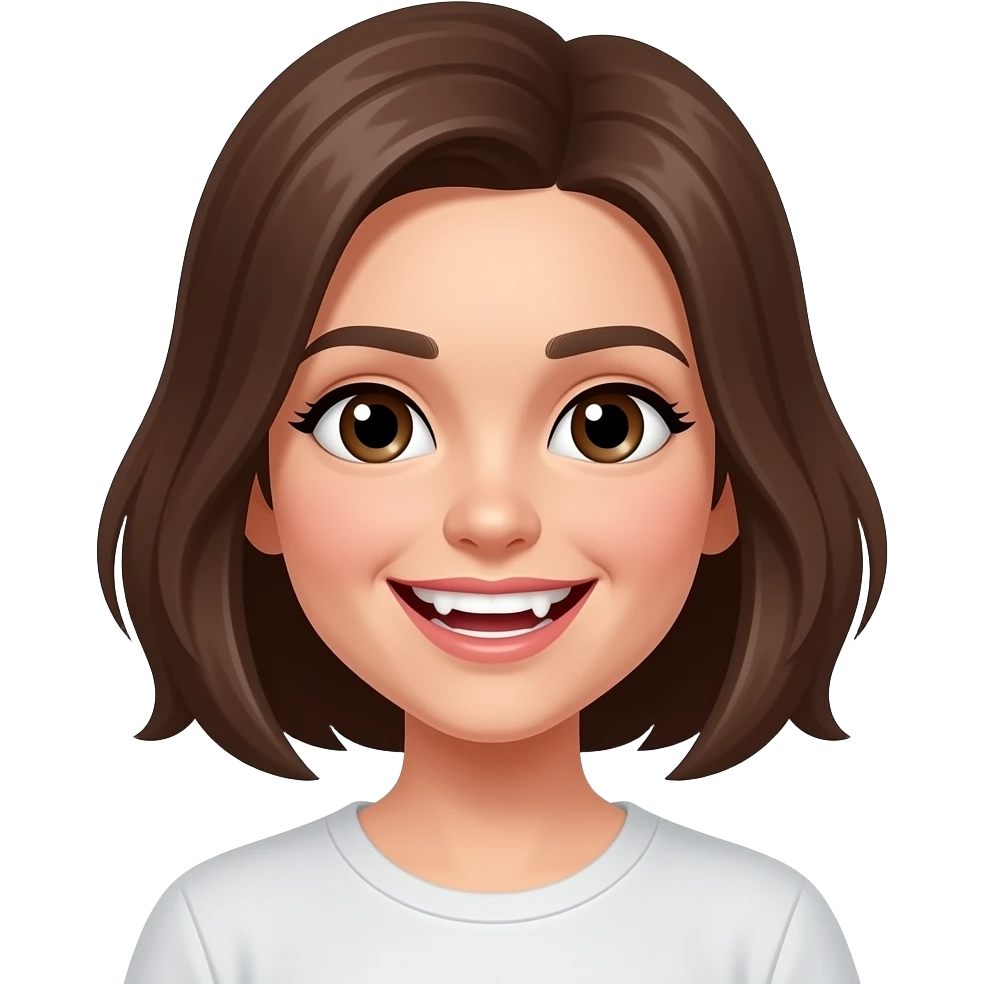 una niña con la sonrisa que se le van los dientes emoji