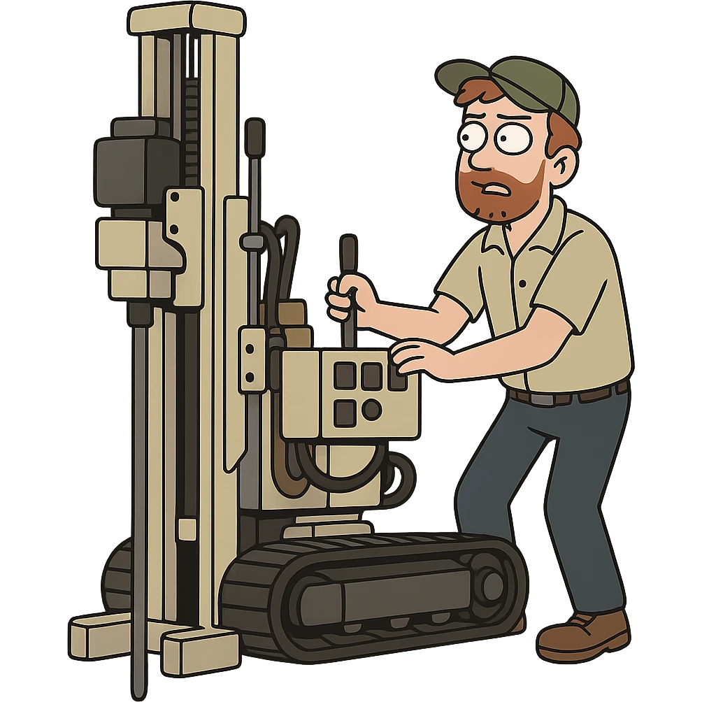 rack-mounted geotechnical drilling rig (Geoprobe-style soil sampling machine), transparent background emoji