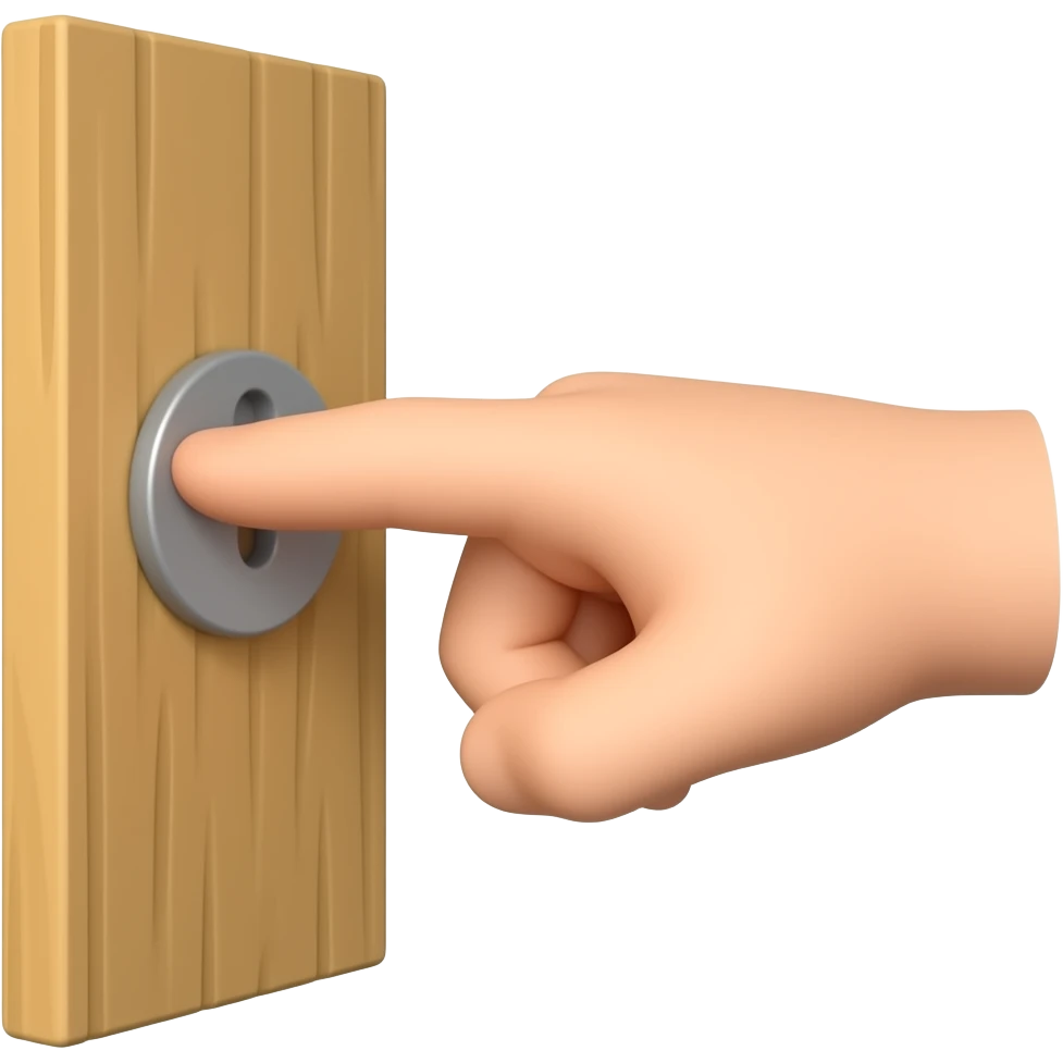 hand gesture for knocking (on door or wood) with one finger bent - view from sideway emoji