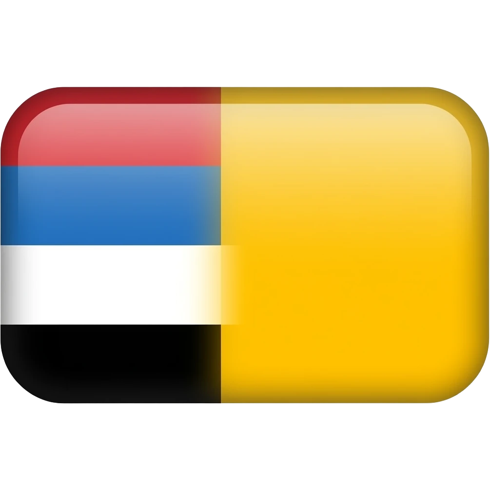 Rectangular Flag with upper left part from top to bottom red blue white black and the rest part is yellow(little orange) emoji