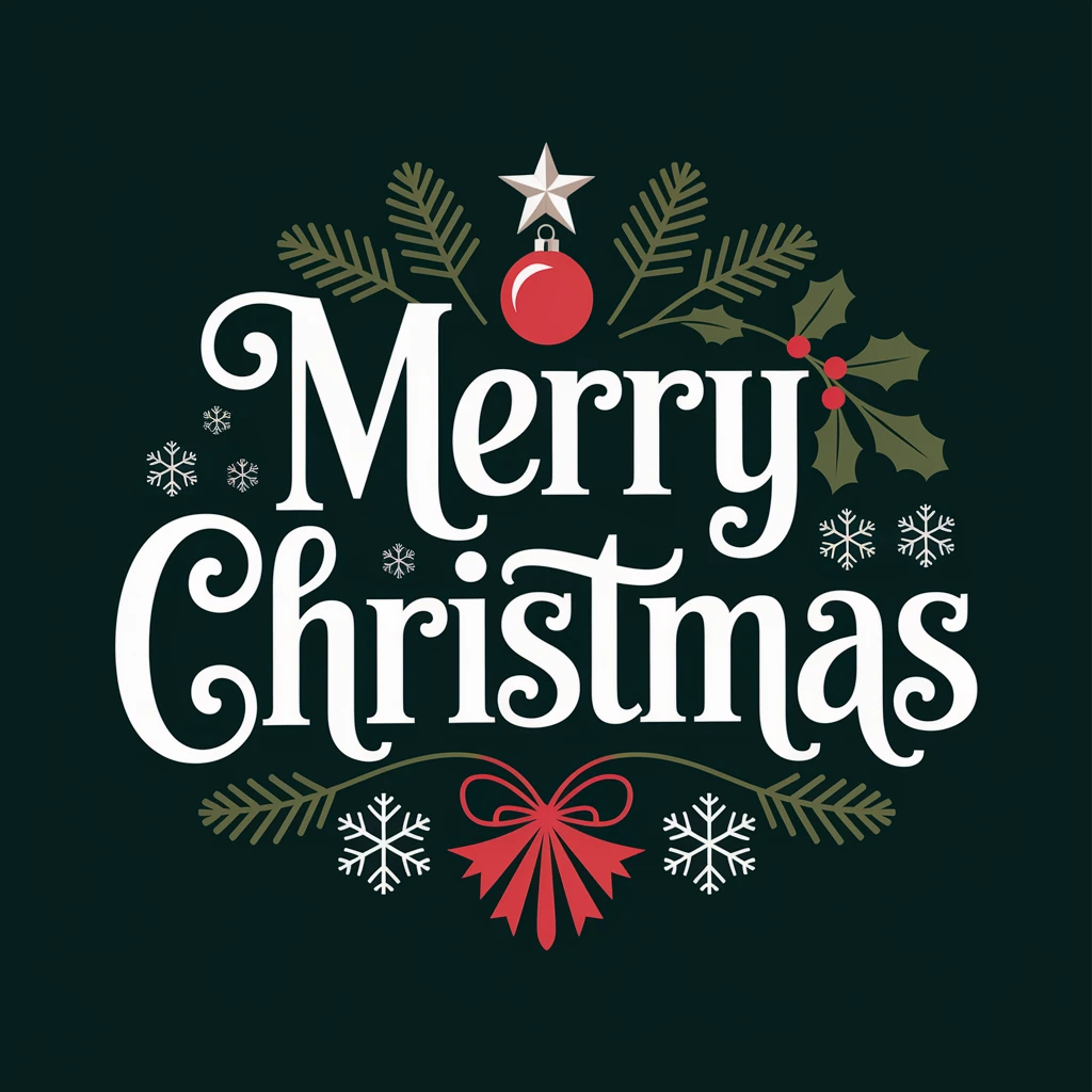 Merry christmas text, remove background emoji