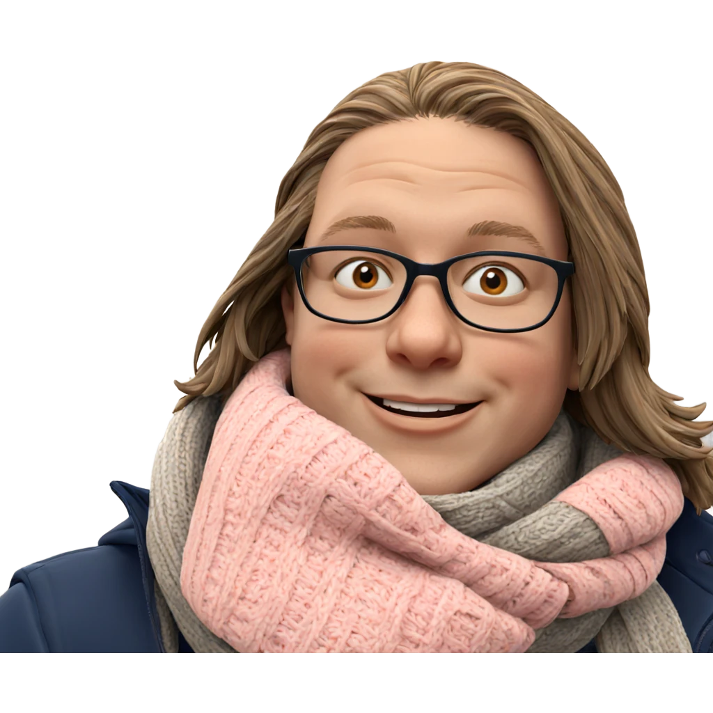 smiling boy in winter scarf emoji