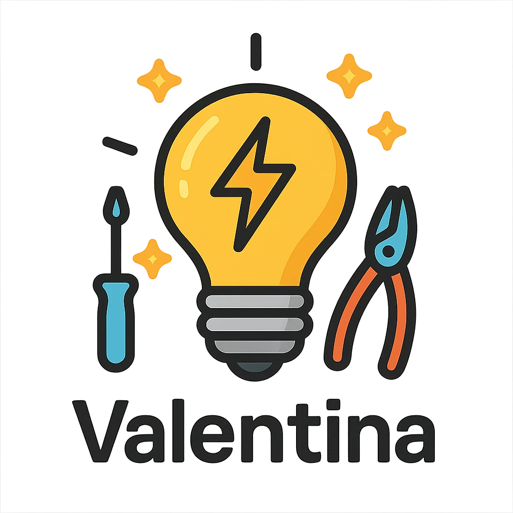 Add electric sparkles and the name 'Valentina' in a modern icon style with a transparent background. emoji