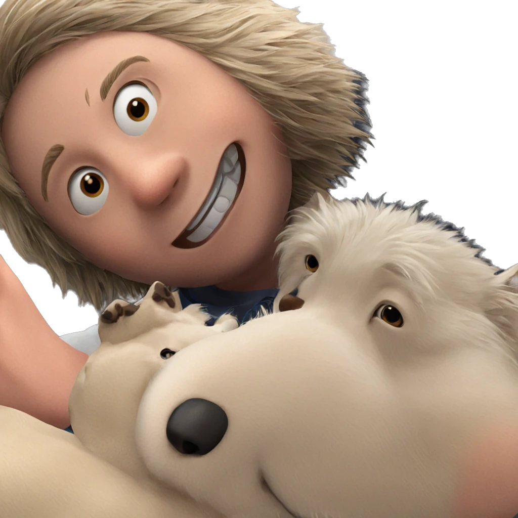 happy boy with dog emoji