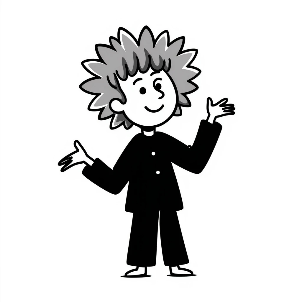 Big smile with open arms and sunflower petals as hair emoji