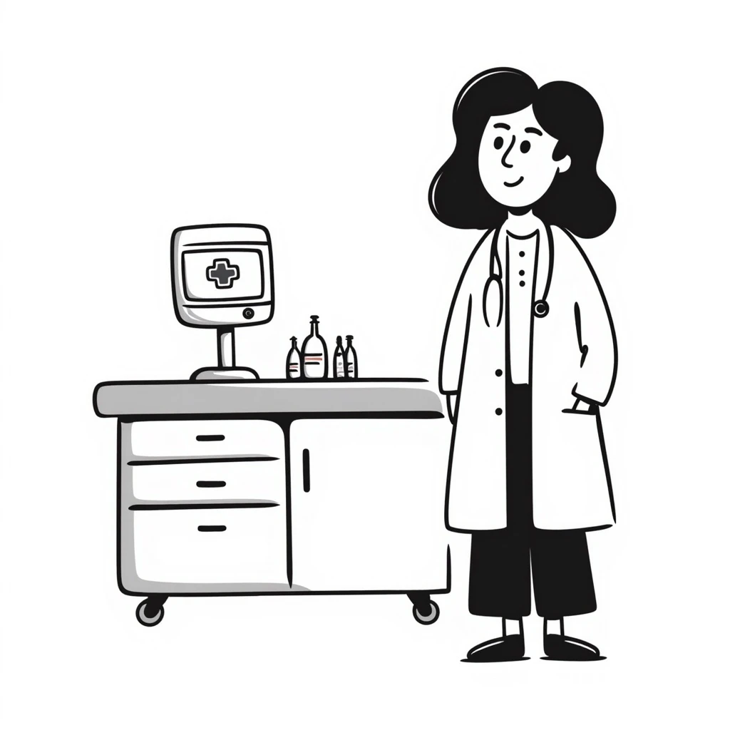 A beautiful woman doctor in the hospital emoji