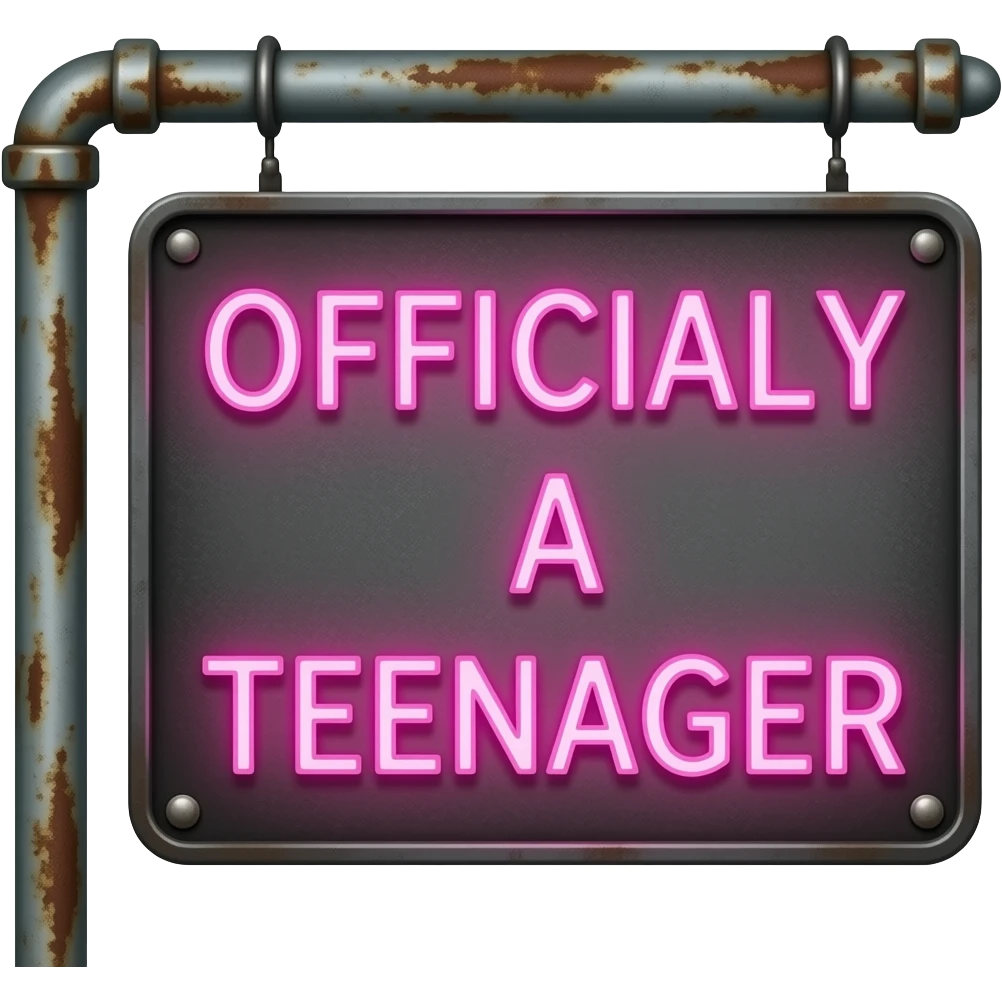 13 OFFICIALLY A TEENAGER SIGN emoji