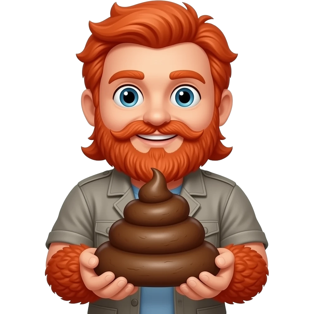 Красный человек и какашка emoji