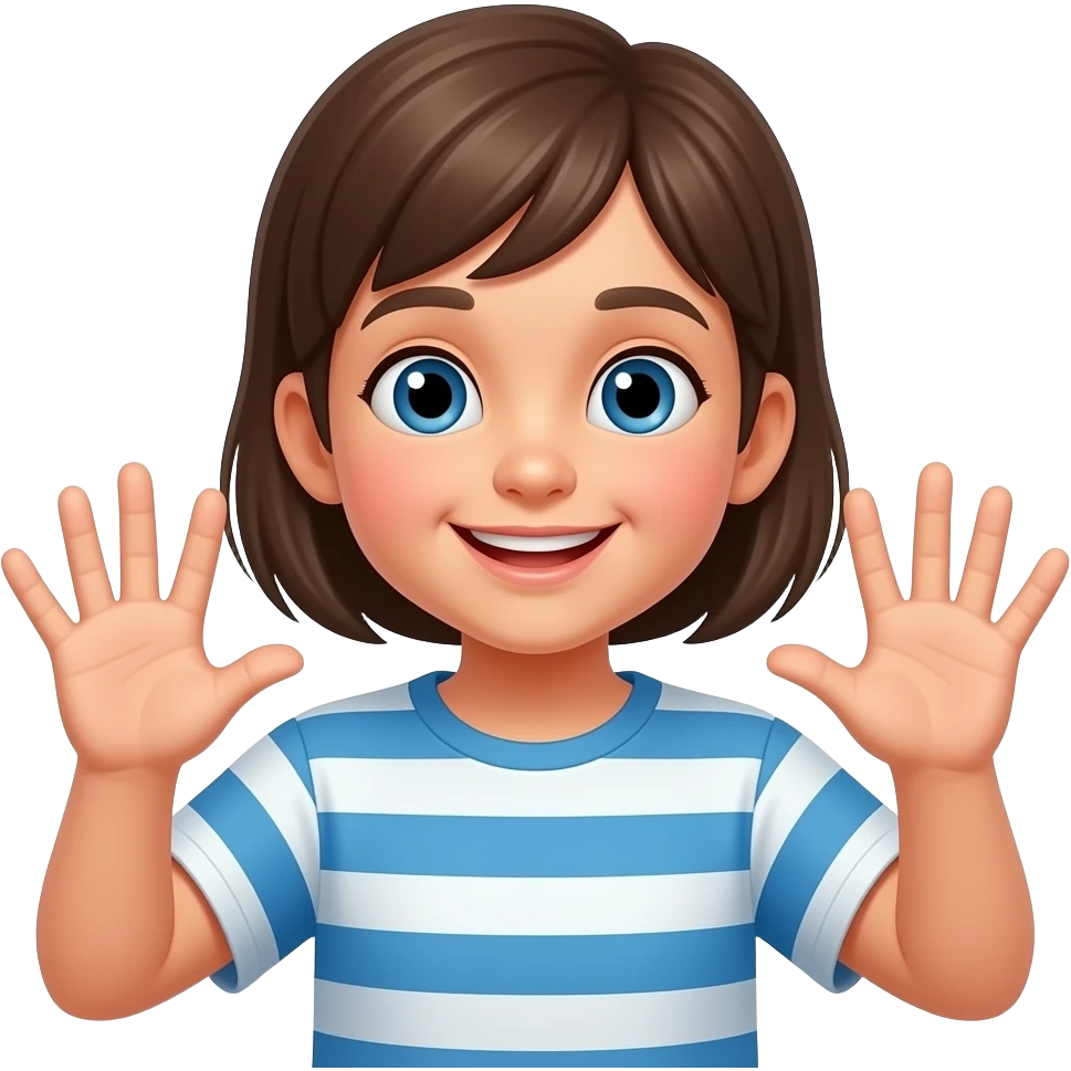 un niño haciendo 67 con las manos emoji