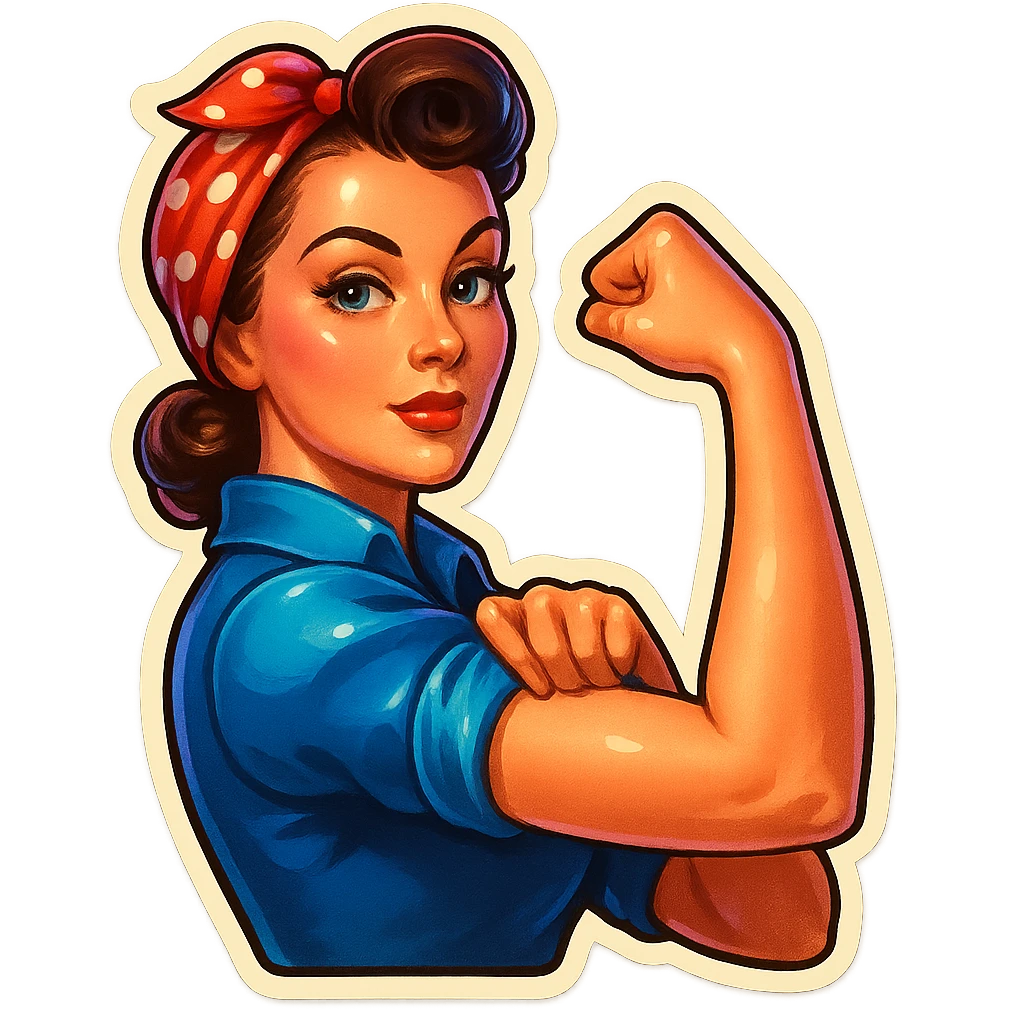 pinup model années 50 bande le bras emoji