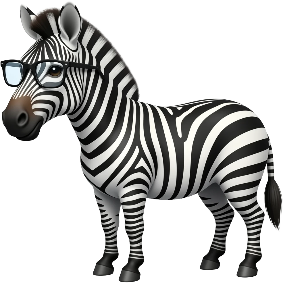 zebra wear glasses emoji