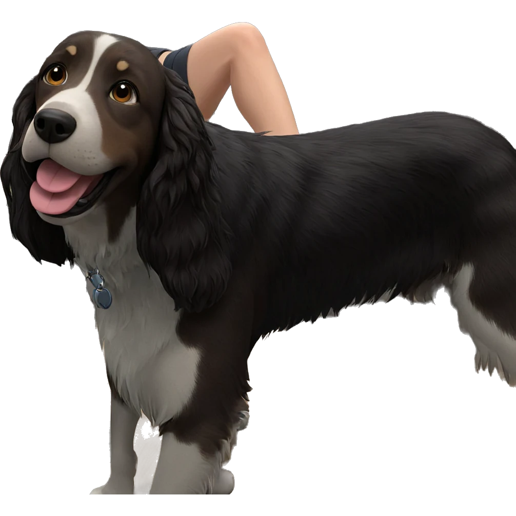 girl with her dog emoji