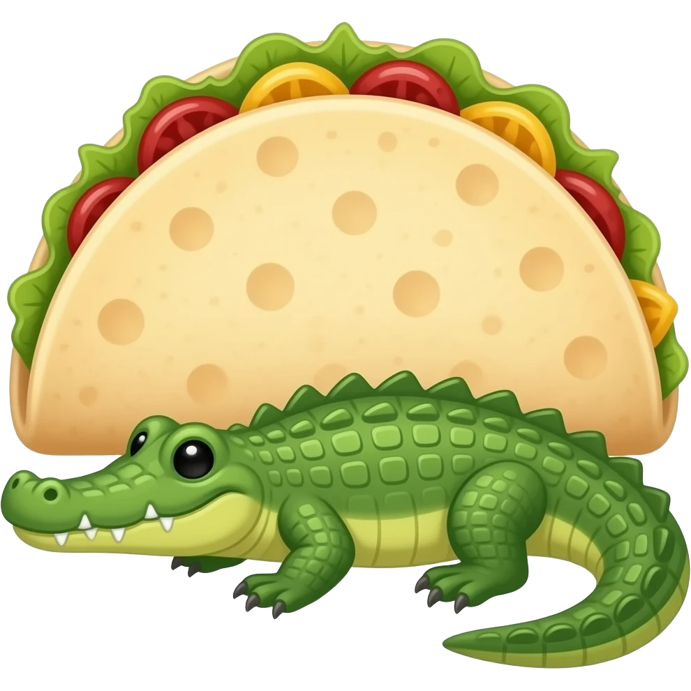 quesadilla fused with crocodile emoji