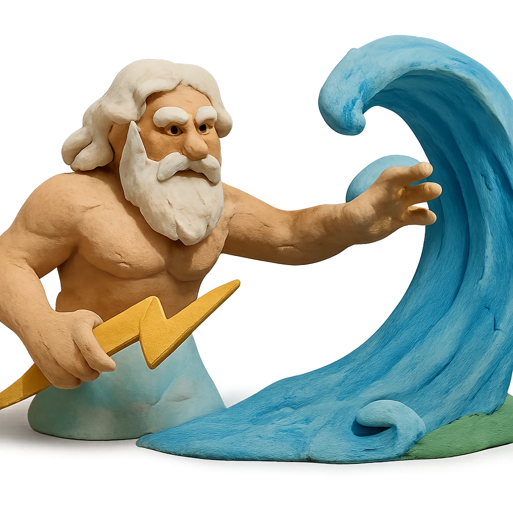 Zeus summoning a wave emoji
