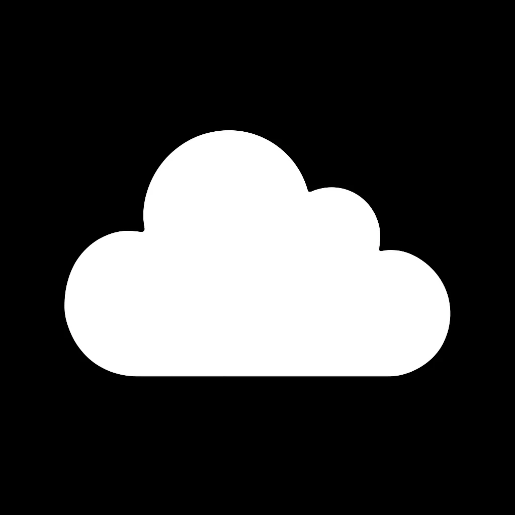 сделай это облако полностью белым и конутр на черном фоне emoji