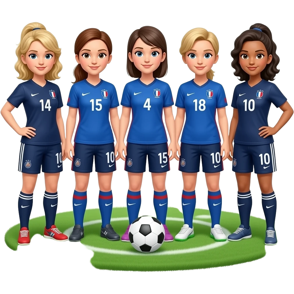 women team playing soccer in France emoji