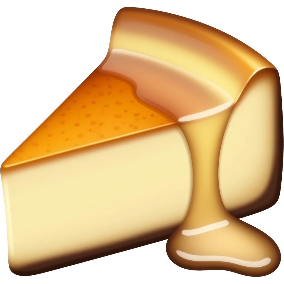 brulee chesecake slice with burnt edges emoji