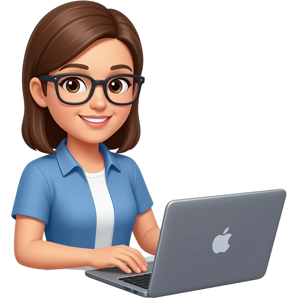 woman, laptop, online meeting emoji