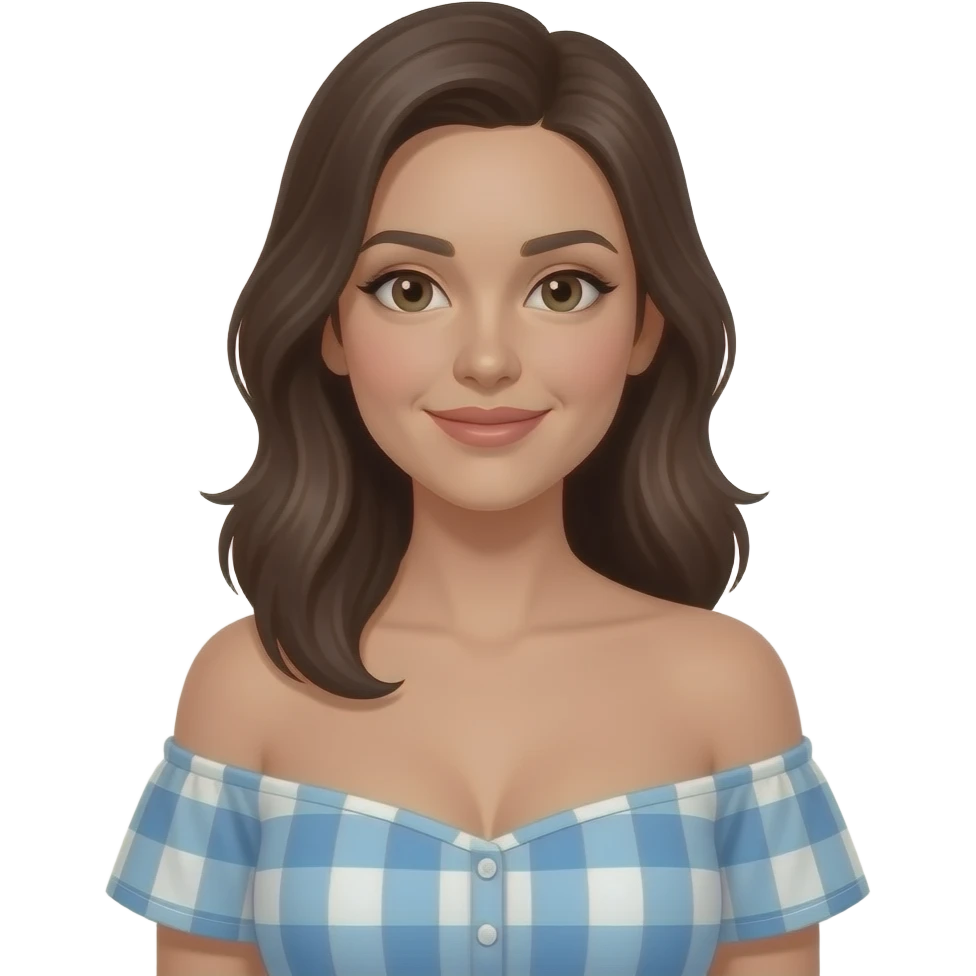 A topless woman wearing off shoulder top with breast exposed emoji