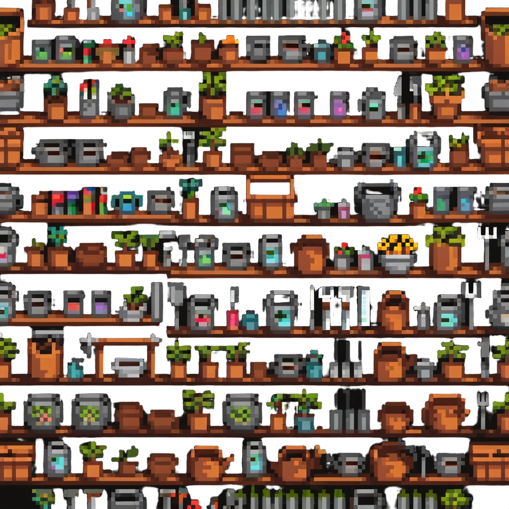 gardening shed with tools and supplies emoji
