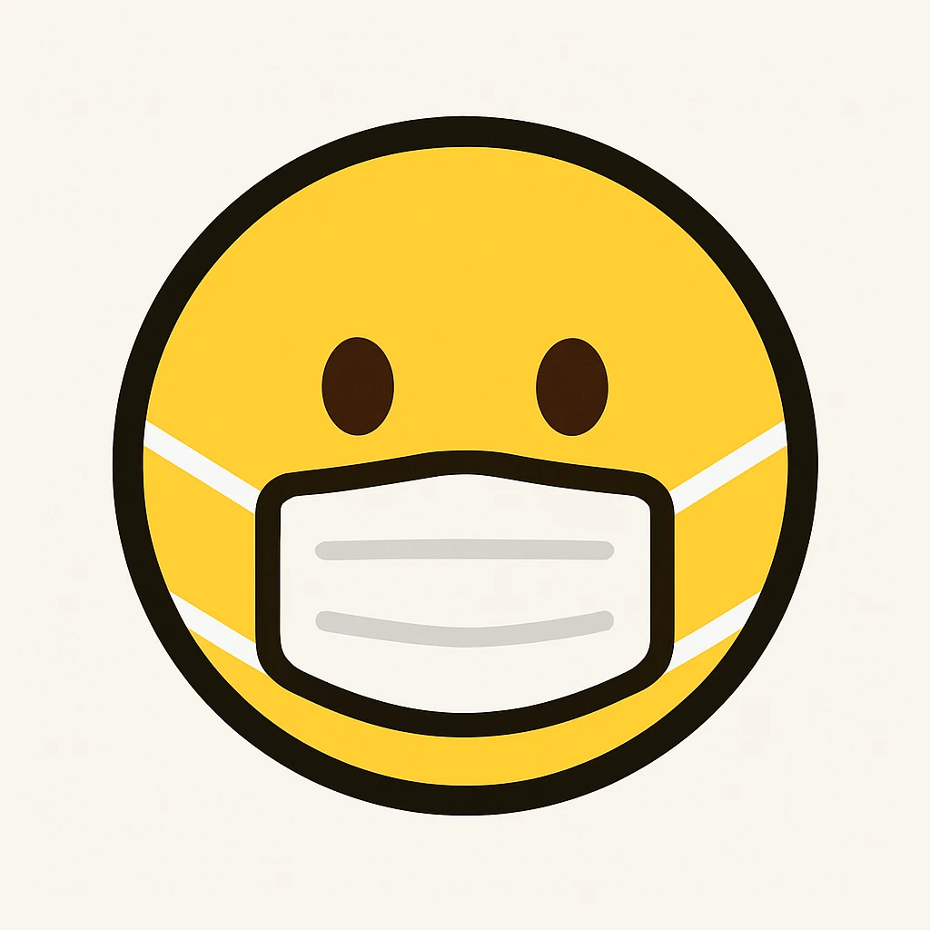yellow face with mask emoji