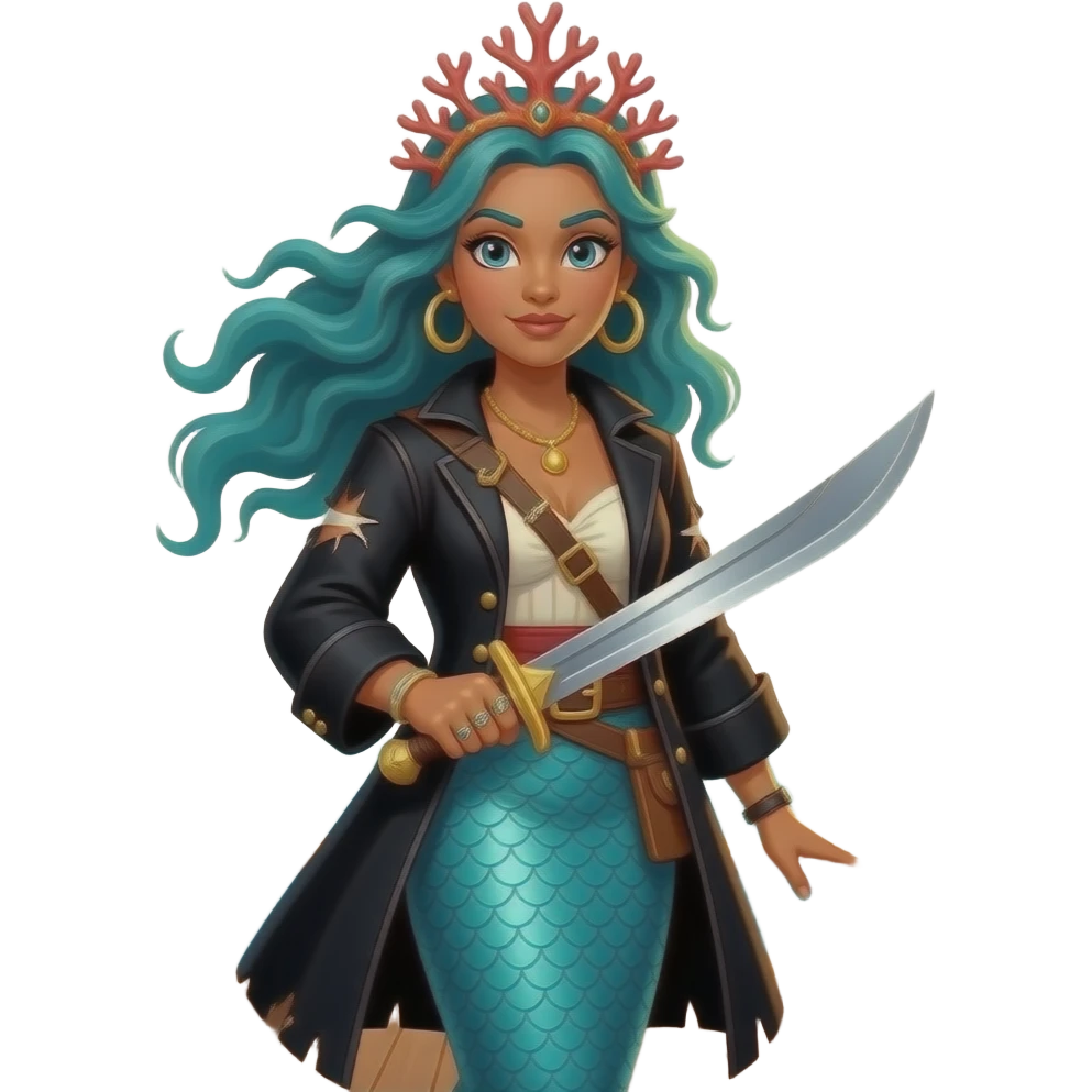 Mermaid pirate of the Caribbean emoji