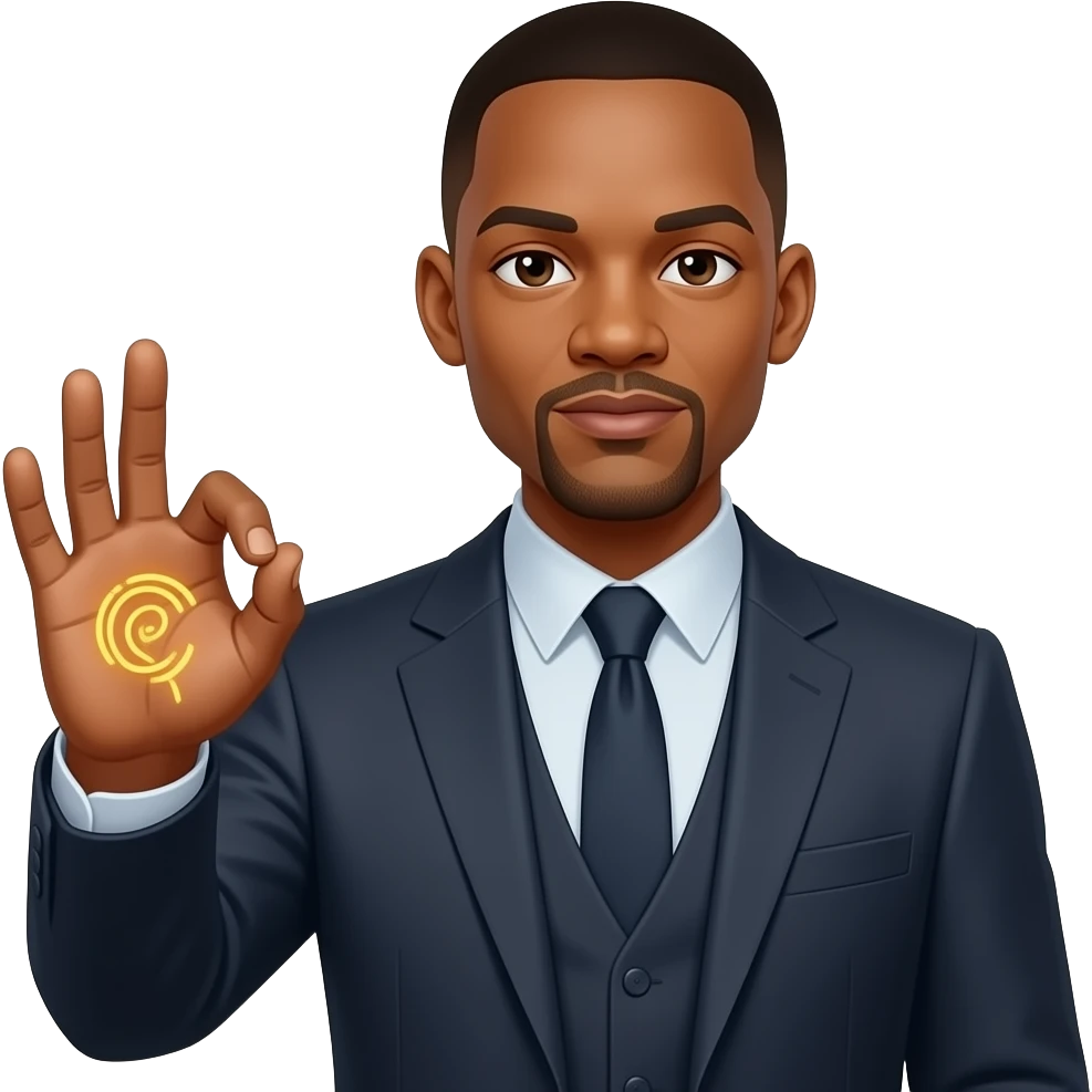 will smith holding The Neuralyzer on his hand emoji