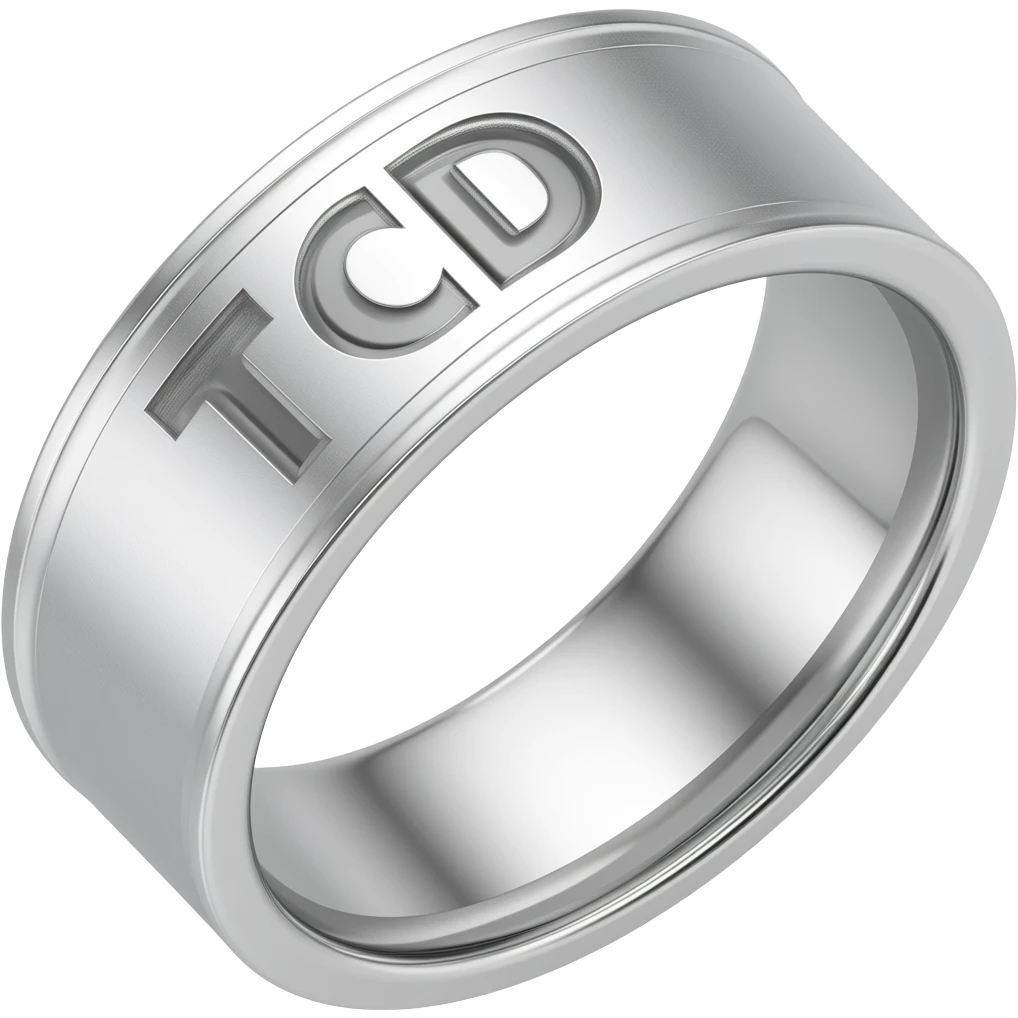 Silver Ring with text TCD emoji