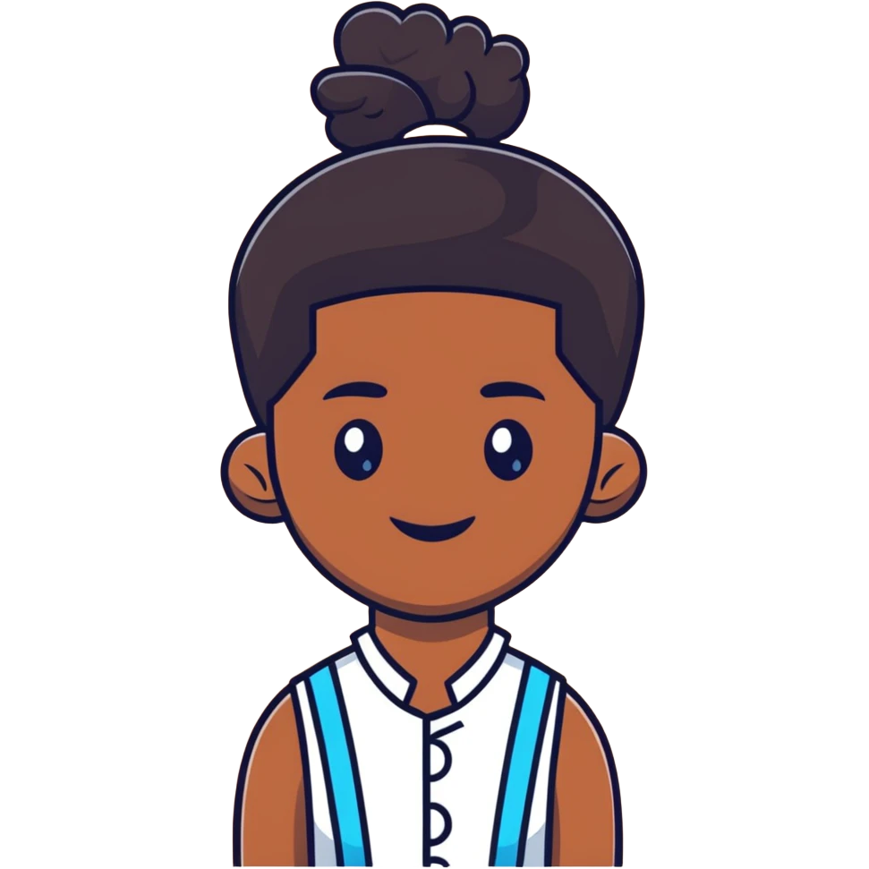 Fijian person with buiniga hairstyle, brown skin emoji