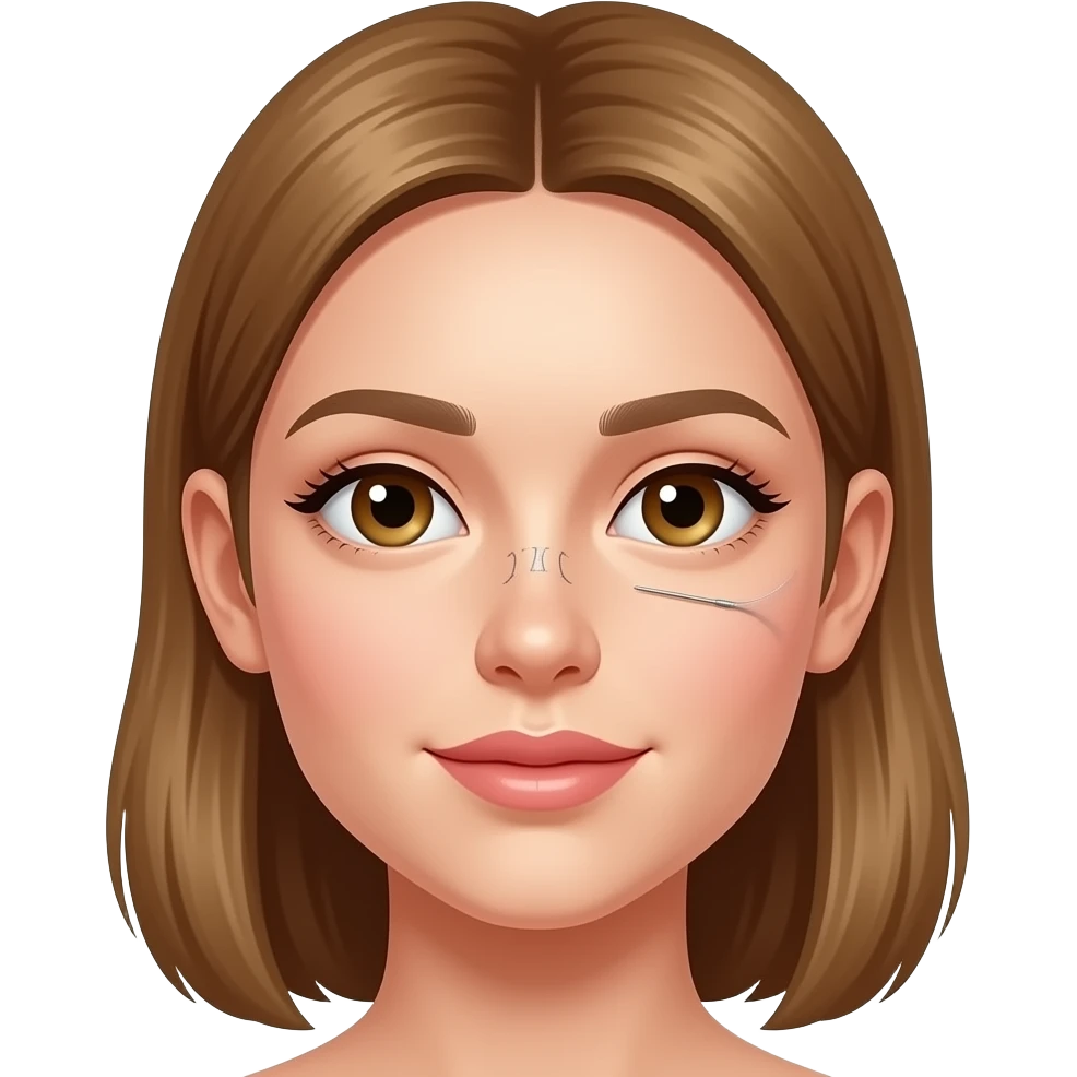 girl getting microneedling close up emoji