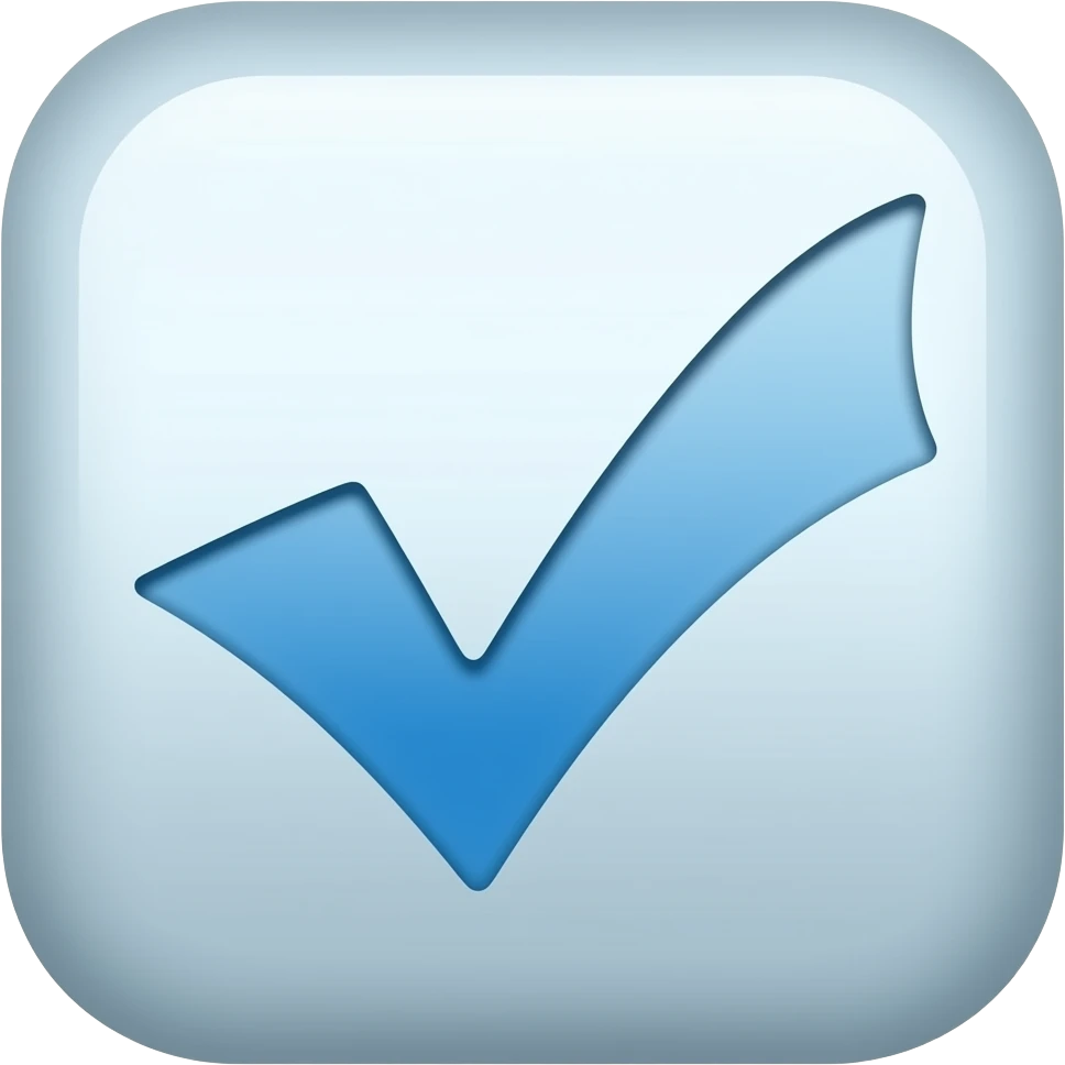 Синяя галочка в крушке emoji