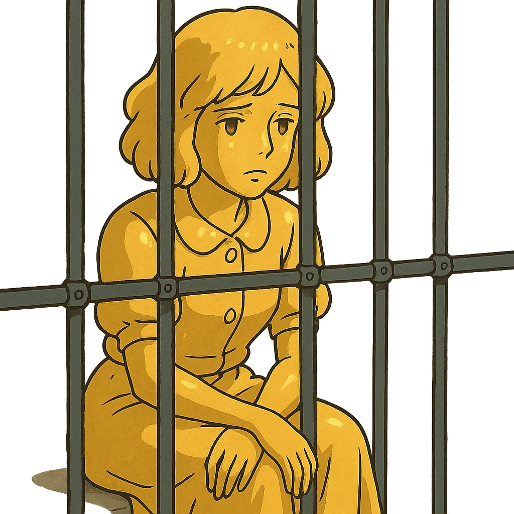 gold girl in jail emoji