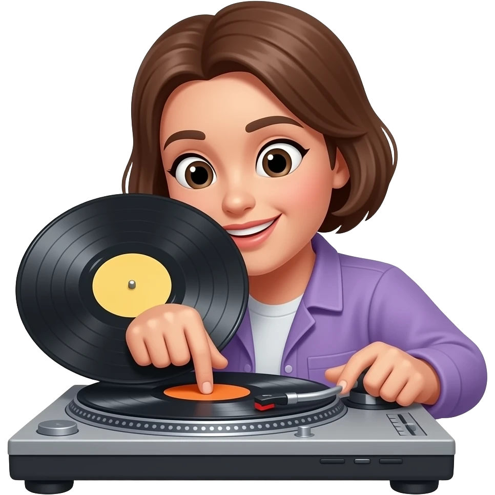 show love for a vinyl played with a dj emoji