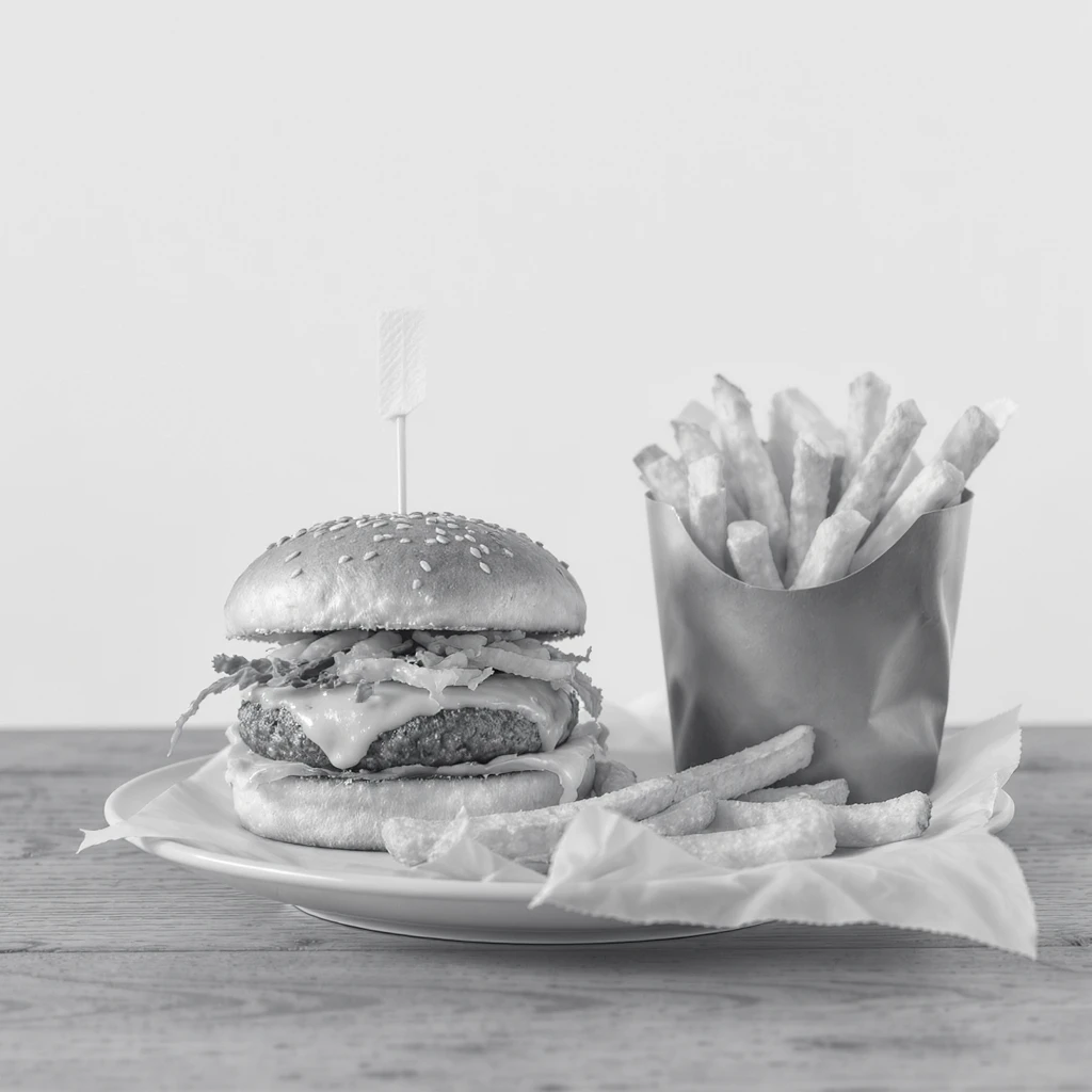 burger and fries emoji
