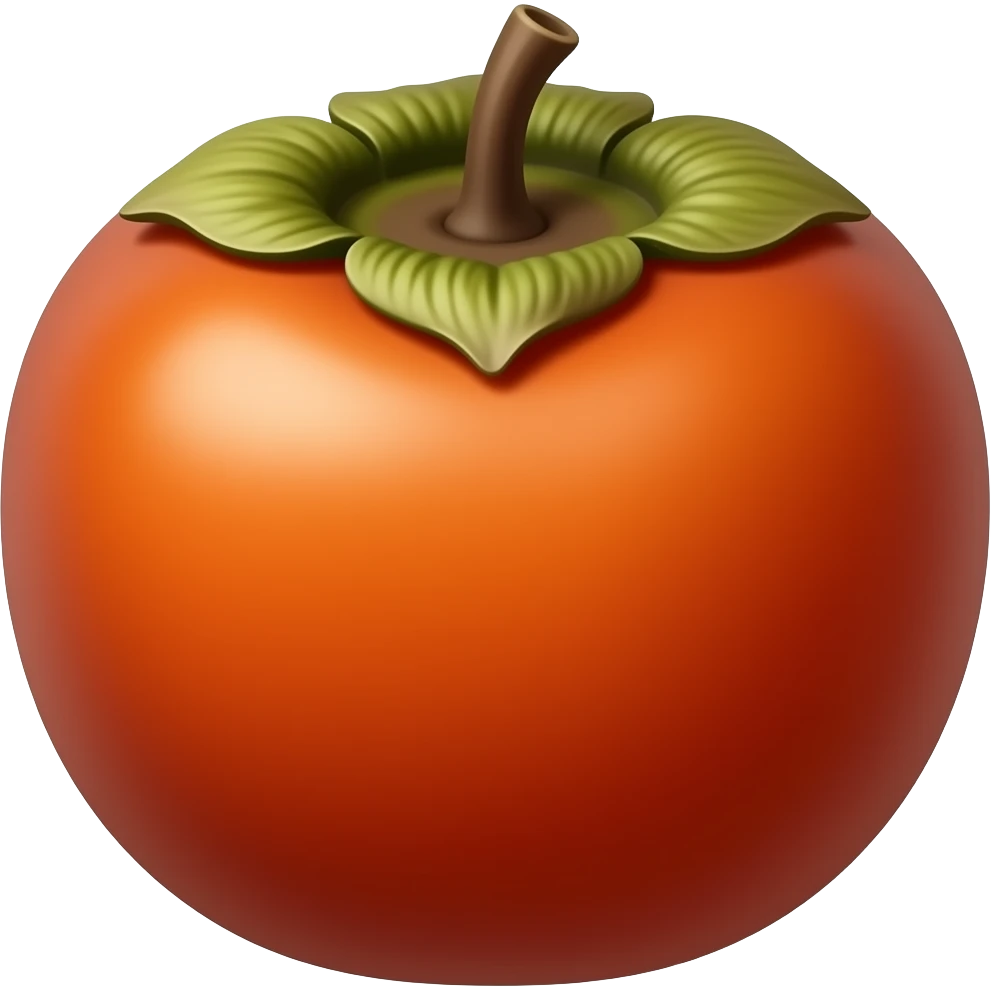 dark-skinned persimmon fruit with dark peel. emoji