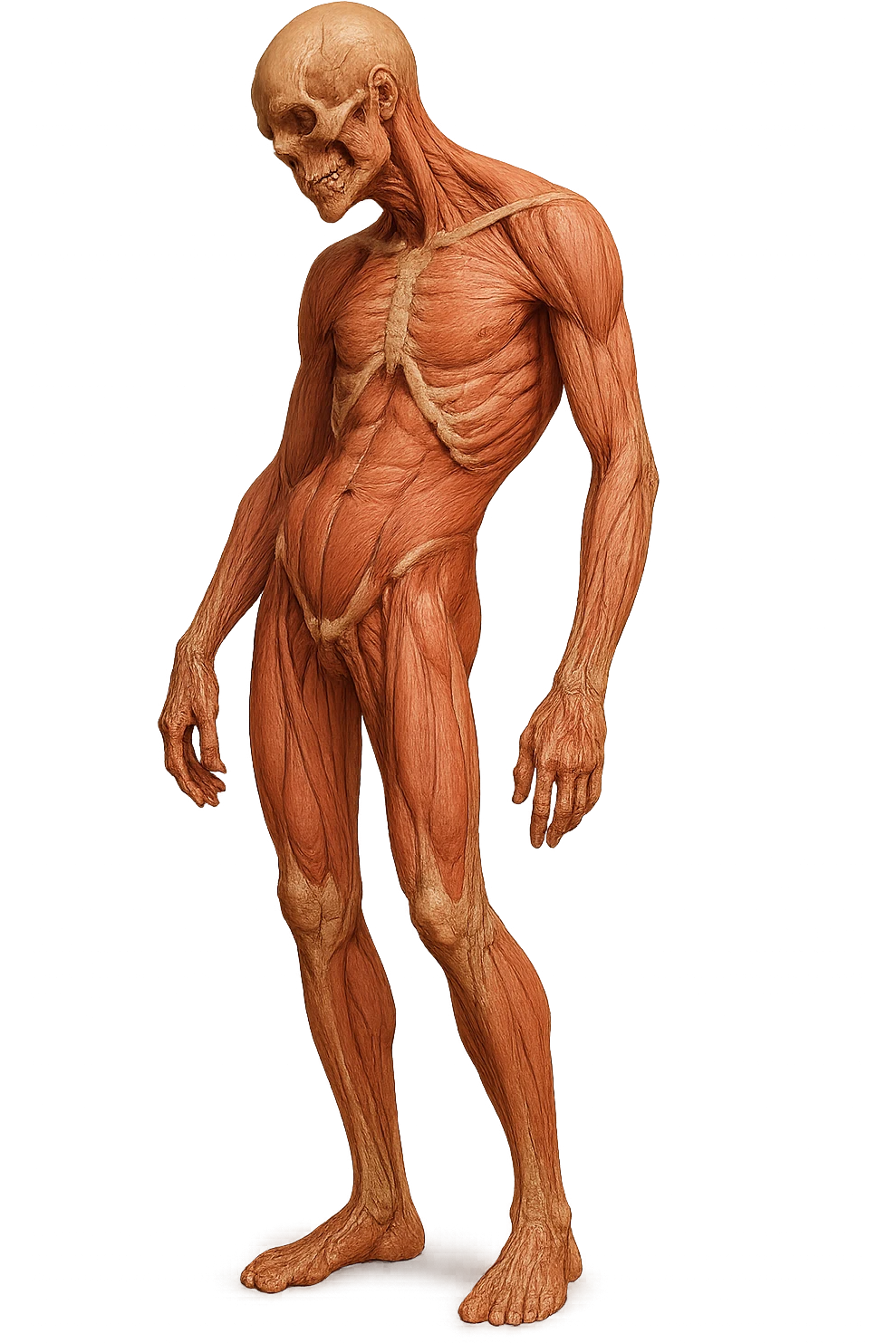 prendi spunto da questa immagine: CORPO UMANO ANATOMICO con postura storta, IPERREALISTICO 4K emoji