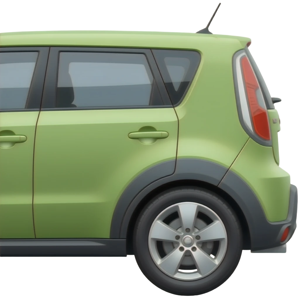 Lime green Kia soul older model side angle emoji