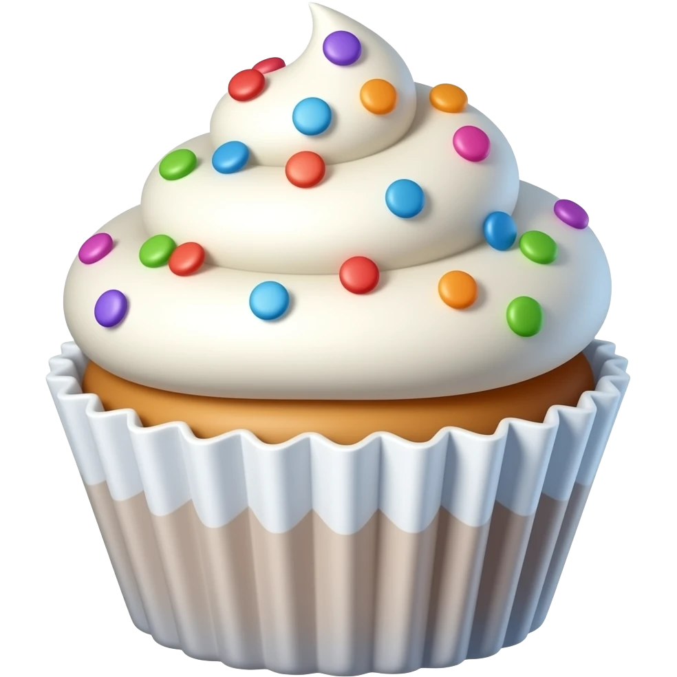 A cupcake with colorful sprinkles emoji