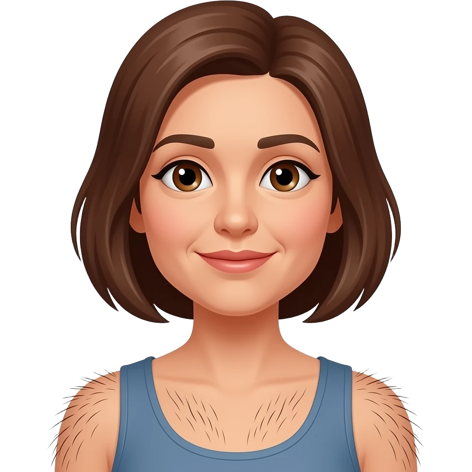 i want to create an emoji for hairy armpits in a mature woman emoji