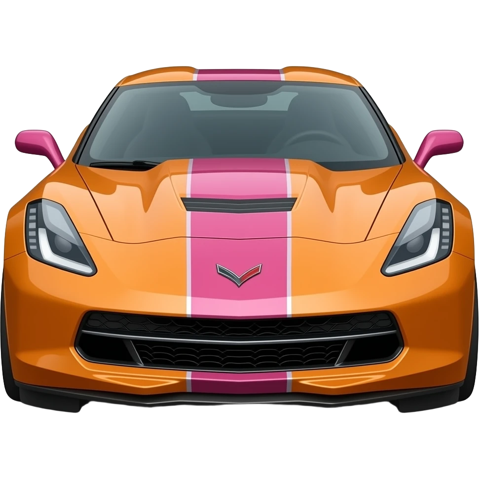 Orange and pink corvette emoji