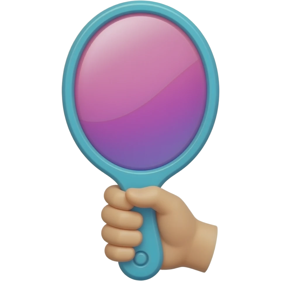 blue Mini mirror inspired by barbie colour pallete emoji