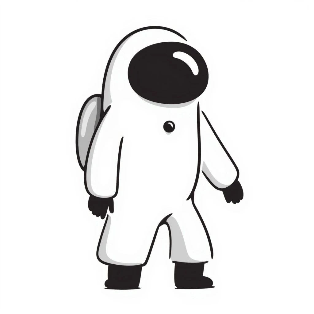 Among Us crewmate character, hand drawn doodle style, no text emoji